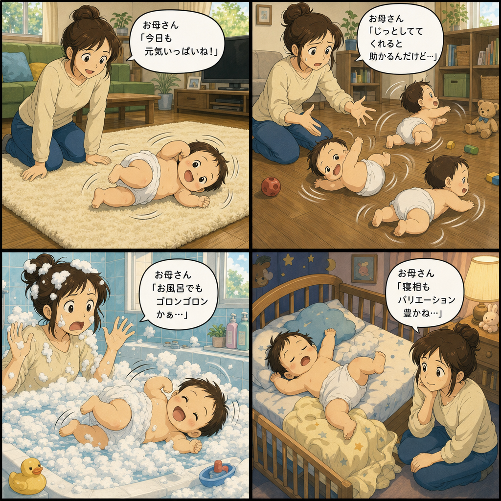 寝返りごろごろ
